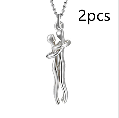 Hugging Figures Pendant Necklace (photo 28)