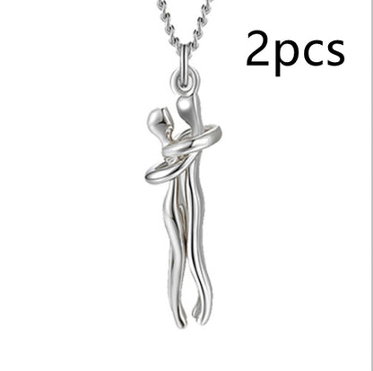 Hugging Figures Pendant Necklace (photo 28)
