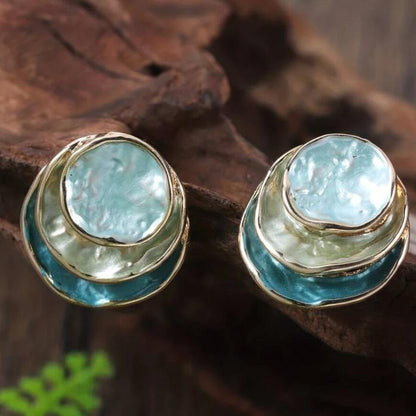Enamel Round Geometric Earrings (photo 13)