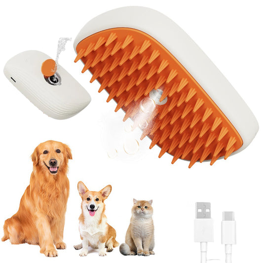 USB Rechargeable Pet Steam Grooming Brush