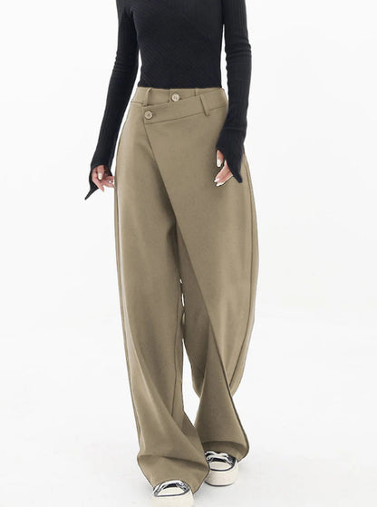 Women's High-Waist Irregular Wide-Leg Pants (photo 10)