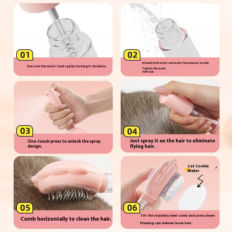 2-in-1 Self-Cleaning Pet Brush with Spray Option (photo 4)