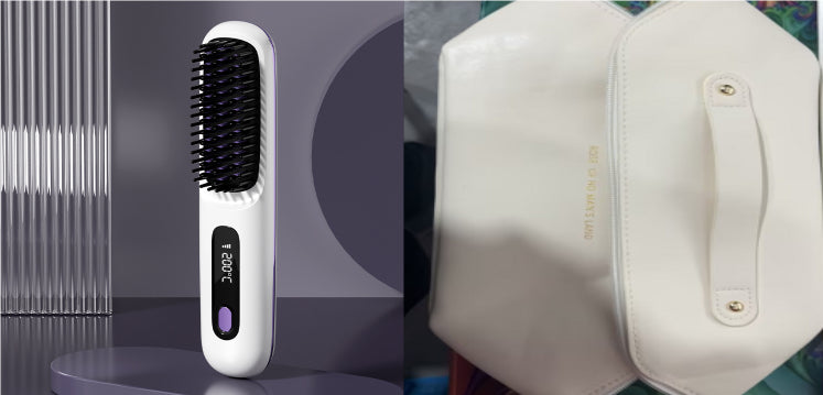 2-in-1 Cordless Hair Straightener Brush, USB Rechargeable (photo 42)