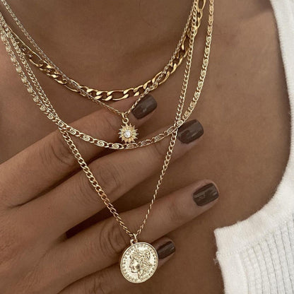 Layered Coin Charm Necklace (photo 2)