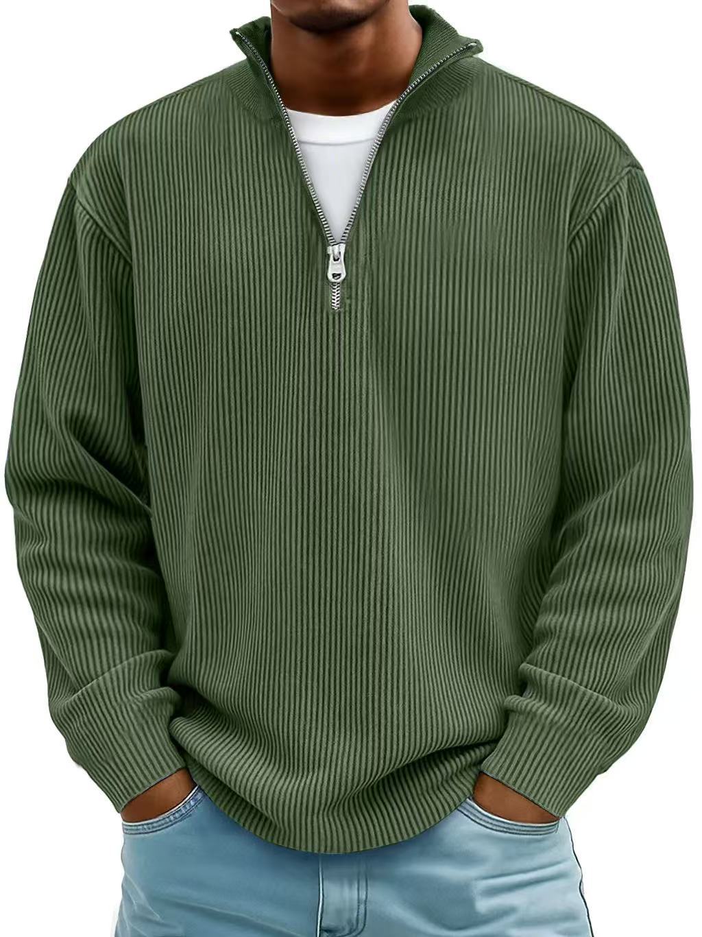 Men's Corduroy Zip Stand-Collar Pullover (photo 15)