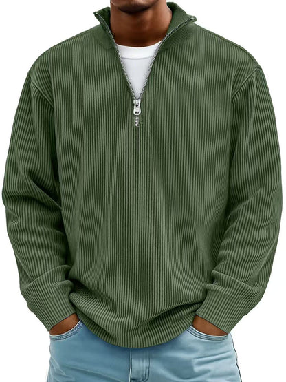 Men's Corduroy Zip Stand-Collar Pullover (photo 15)