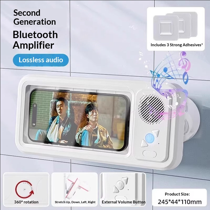 Shower Phone Holder Box with Bluetooth Speaker (photo 7)