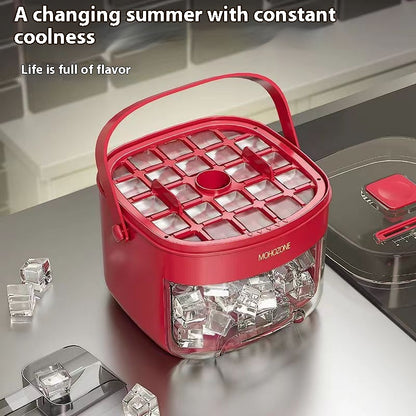 Press-Release Ice Cube Tray with Bin and Lid, 24 or 48 Cubes (photo 5)