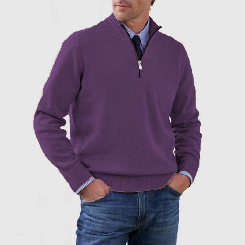 Men's Stand-Collar Zip Knit Sweater (photo 11)