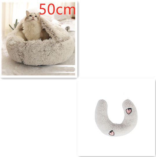 2-in-1 Round Plush Pet Bed for Dogs and Cats (photo 27)