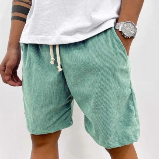 Men's Corduroy Drawstring Shorts with Pockets