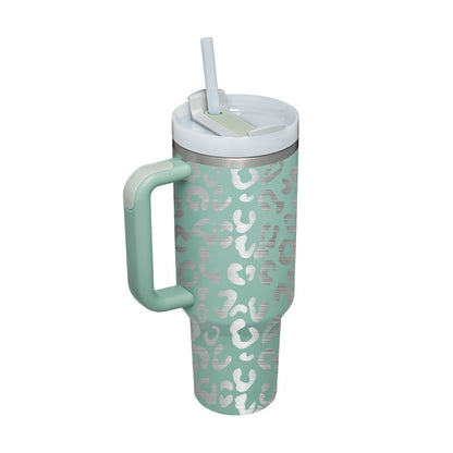 40 oz Insulated Stainless Steel Tumbler with Handle, Lid and Straw (photo 16)
