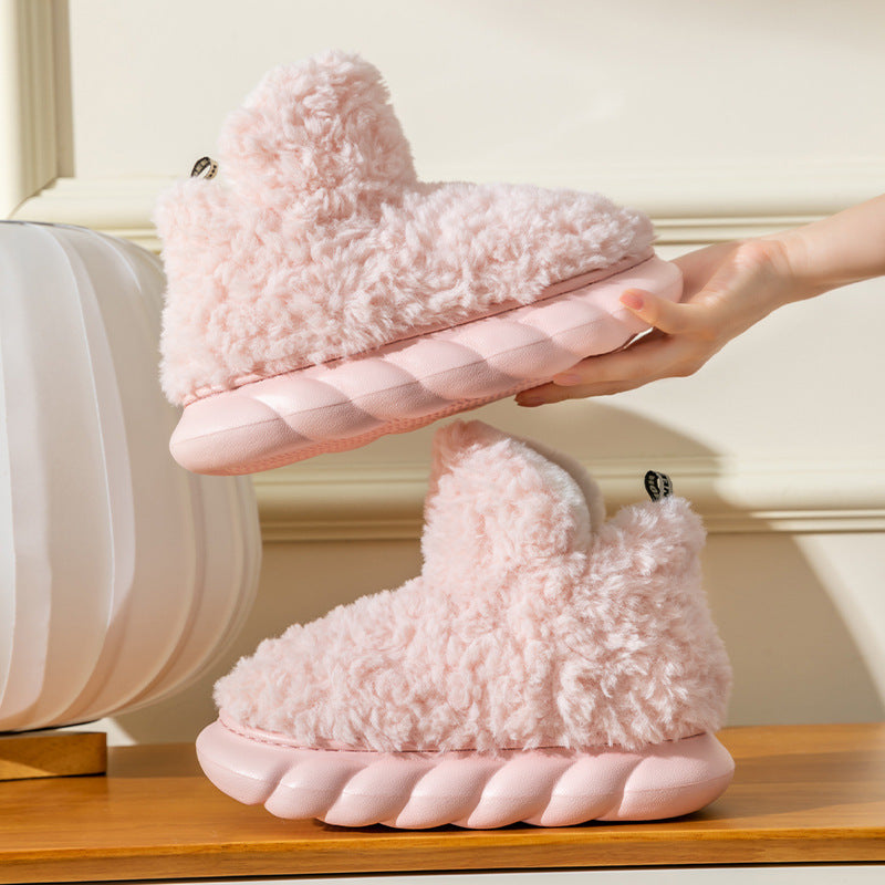 Plush High-Top House Slippers with Thick Sole (photo 13)