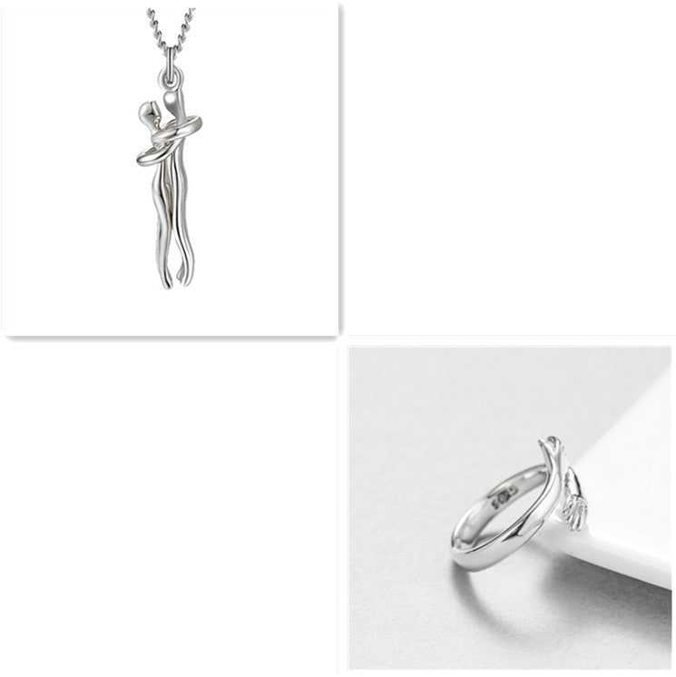 Hugging Figures Pendant Necklace (photo 20)