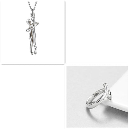 Hugging Figures Pendant Necklace (photo 20)