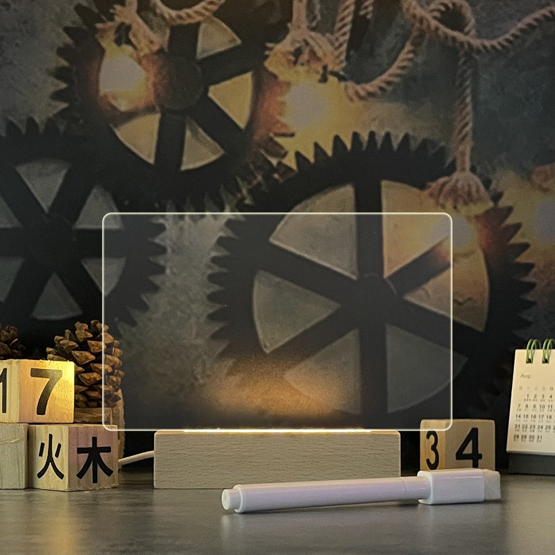 LED Acrylic Message Board Night Light with Pen (photo 5)