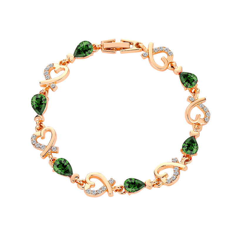 Hollow Heart Rhinestone Bracelet (photo 6)