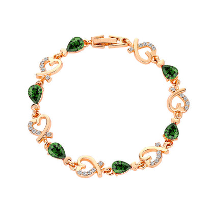 Hollow Heart Rhinestone Bracelet (photo 6)