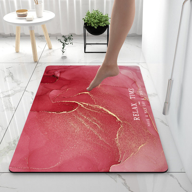 Quick-Dry Marble Print Bath Mat (photo 5)
