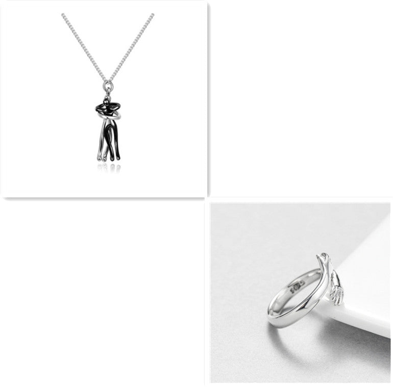 Hugging Figures Pendant Necklace (photo 19)