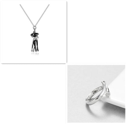 Hugging Figures Pendant Necklace (photo 19)