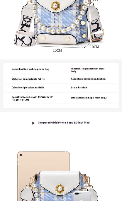 Mini Crossbody Phone Bag with Pearl Chain (photo 20)