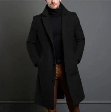 Men's Lapel Single-Breasted Trench Coat (photo 4)