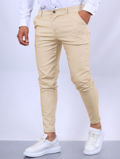 Men's Slim Button Pencil Trousers (photo 7)