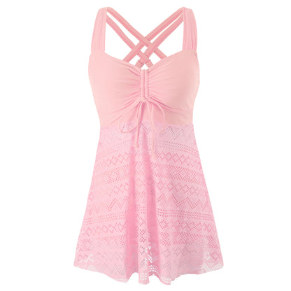 Women's Lace One-Piece Swimsuit with Chest Pads (photo 20)