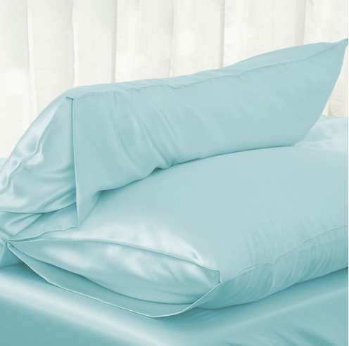 Satin Pillowcase, Polyester - Light Blue (photo 4)
