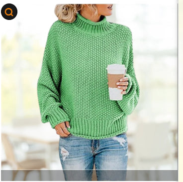 Women's Solid Turtleneck Knit Pullover (photo 18)