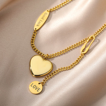 Layered Heart, Moon and Star Zircon Necklace (photo 3)