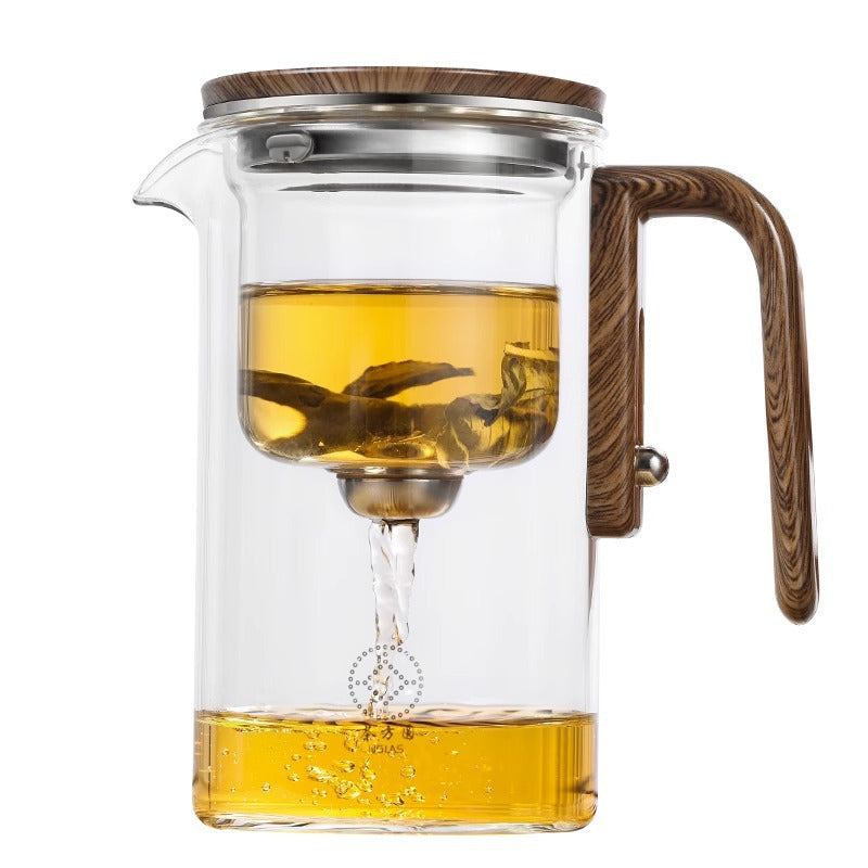 Magnetic Glass Tea Infuser Teapot with Wood Handle (photo 13)