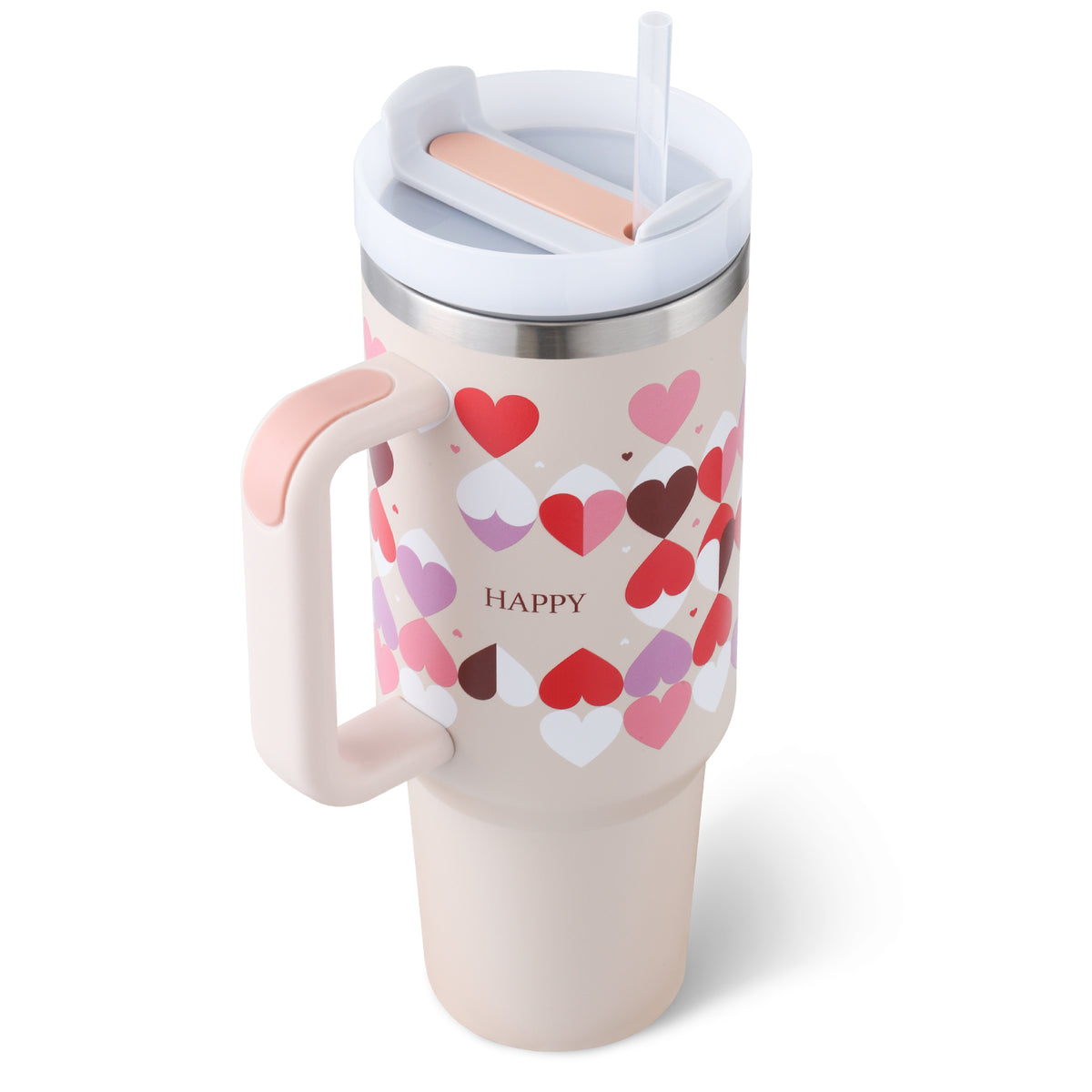 40 oz Insulated Stainless Steel Tumbler with Handle, Lid and Straw (photo 8)