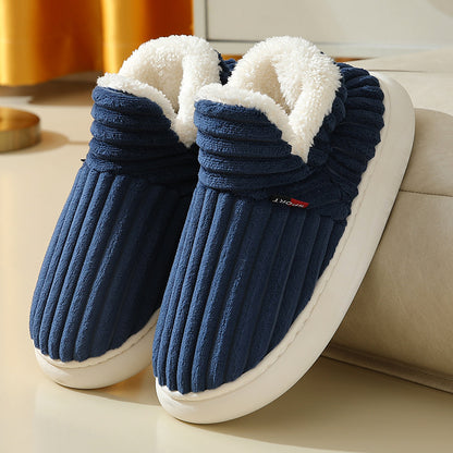 Striped Plush Winter House Slippers, Unisex (photo 12)