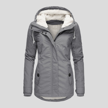 Women's Hooded Fleece Zip Jacket with Buckle (photo 2)