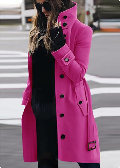 Women's Slim Stand-Collar Single-Breasted Coat (photo 15)