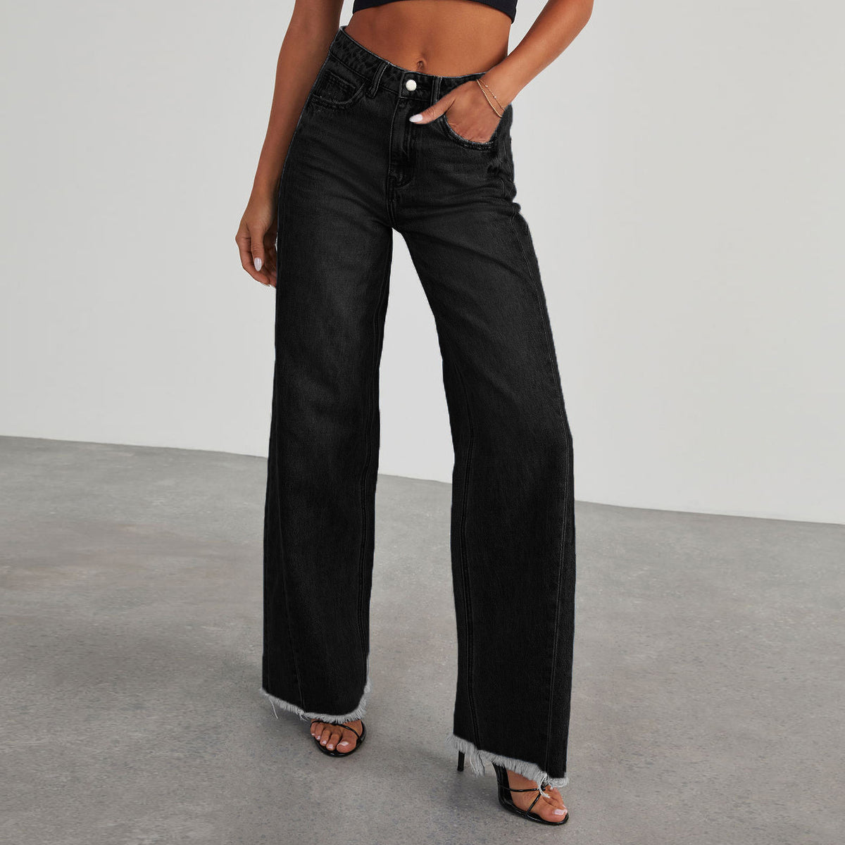 Women's High-Waist Straight Wide-Leg Jeans (photo 5)