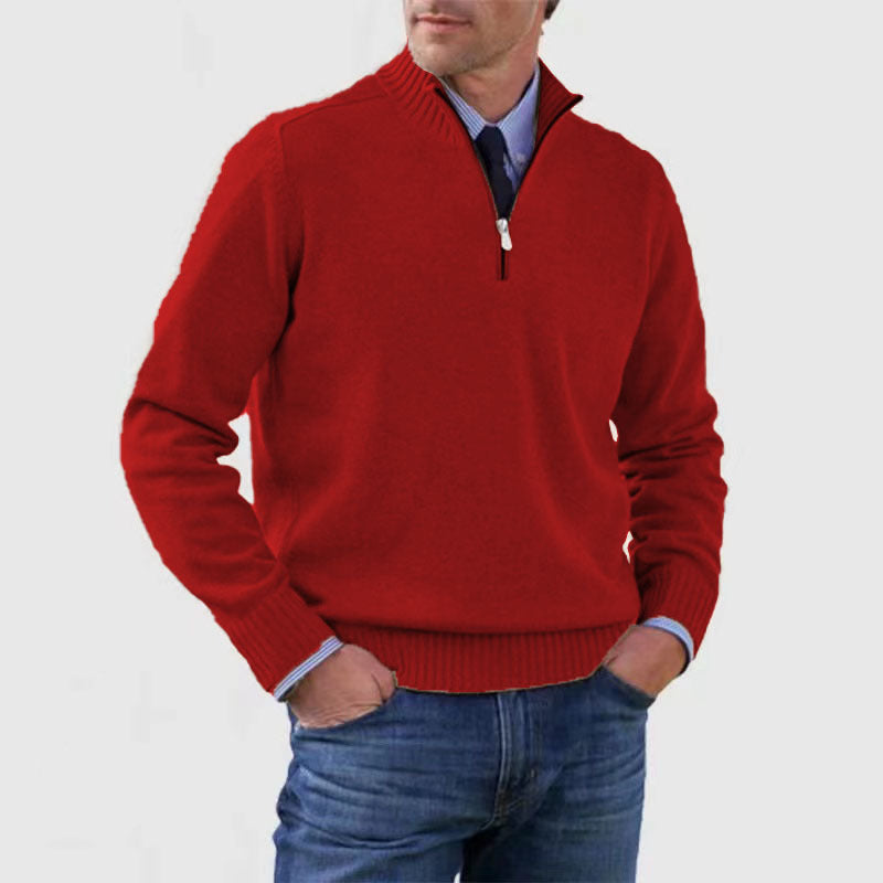 Men's Stand-Collar Zip Knit Sweater (photo 4)