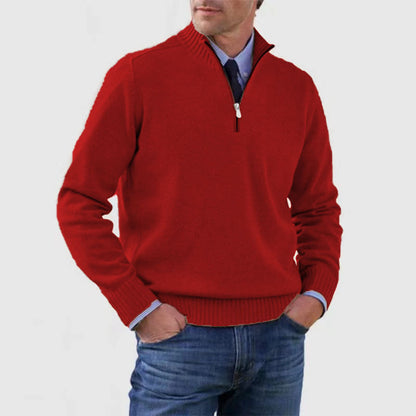 Men's Stand-Collar Zip Knit Sweater (photo 4)
