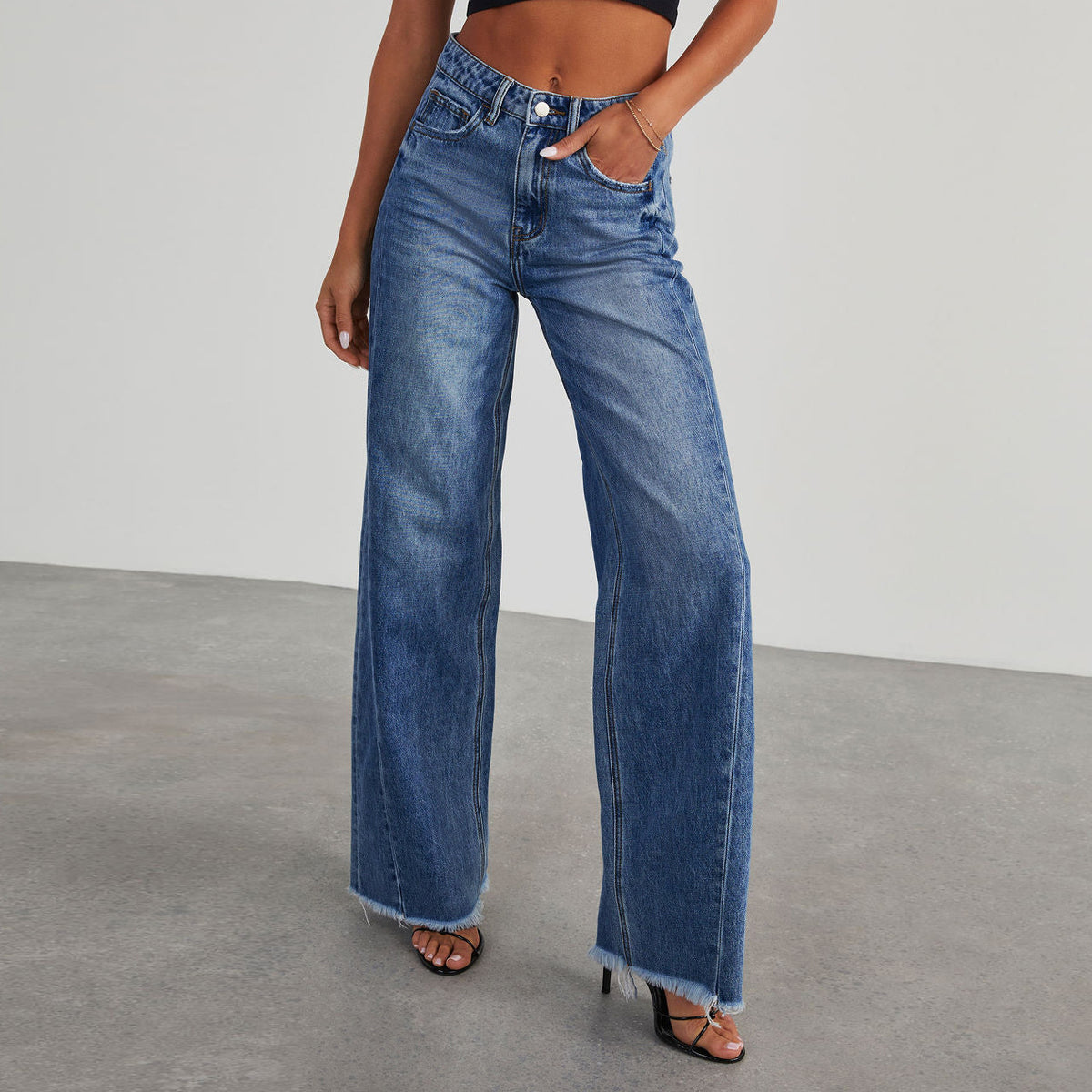 Women's High-Waist Straight Wide-Leg Jeans (photo 7)