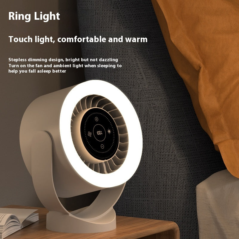 Rechargeable Desk Fan with Light, 100 Speeds (photo 2)