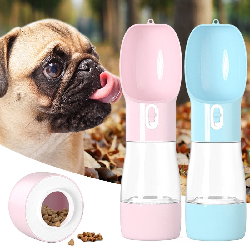 Portable Dog Water and Food Bottle with Shoulder Strap