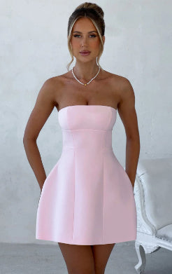 Women's Backless Tube A-Line Mini Dress (photo 9)