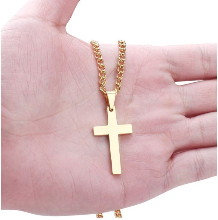 Stainless Steel Cross Pendant Necklace (photo 3)