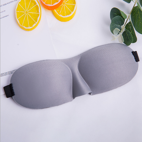 3D Contoured Sleep Eye Mask with Nose Cut-Out, Polyester and Sponge - Grey (photo 4)