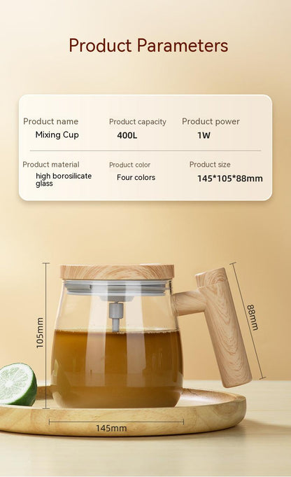 Self-Stirring Glass Coffee Mug, 400 ml (photo 19)