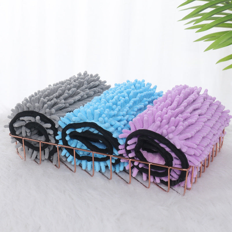 Chenille Pet Drying Towel with Hand Pockets (photo 7)