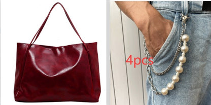 Women's Vintage PU Leather Tote Shoulder Bag (photo 30)