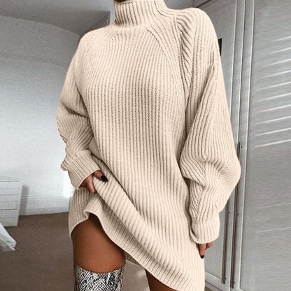 Women's Turtleneck Long Sweater Dress (photo 3)